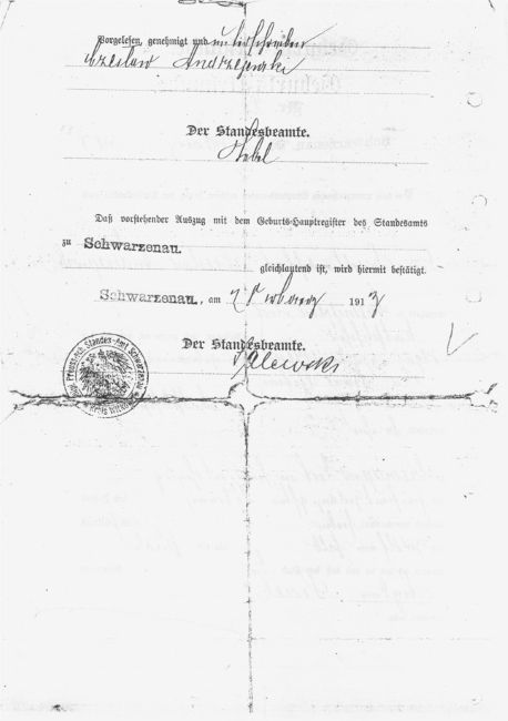 Akt urodzenia Bogdana Andrzejewskiego