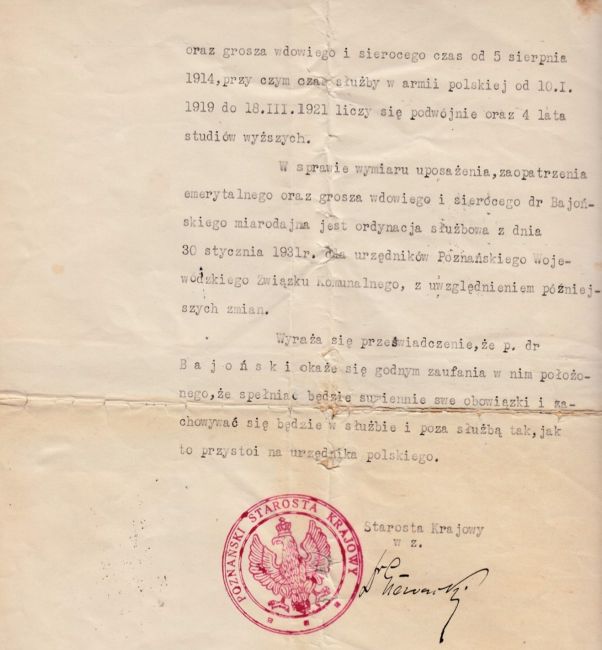 Nominacja na stanowisko Jan Bajoński