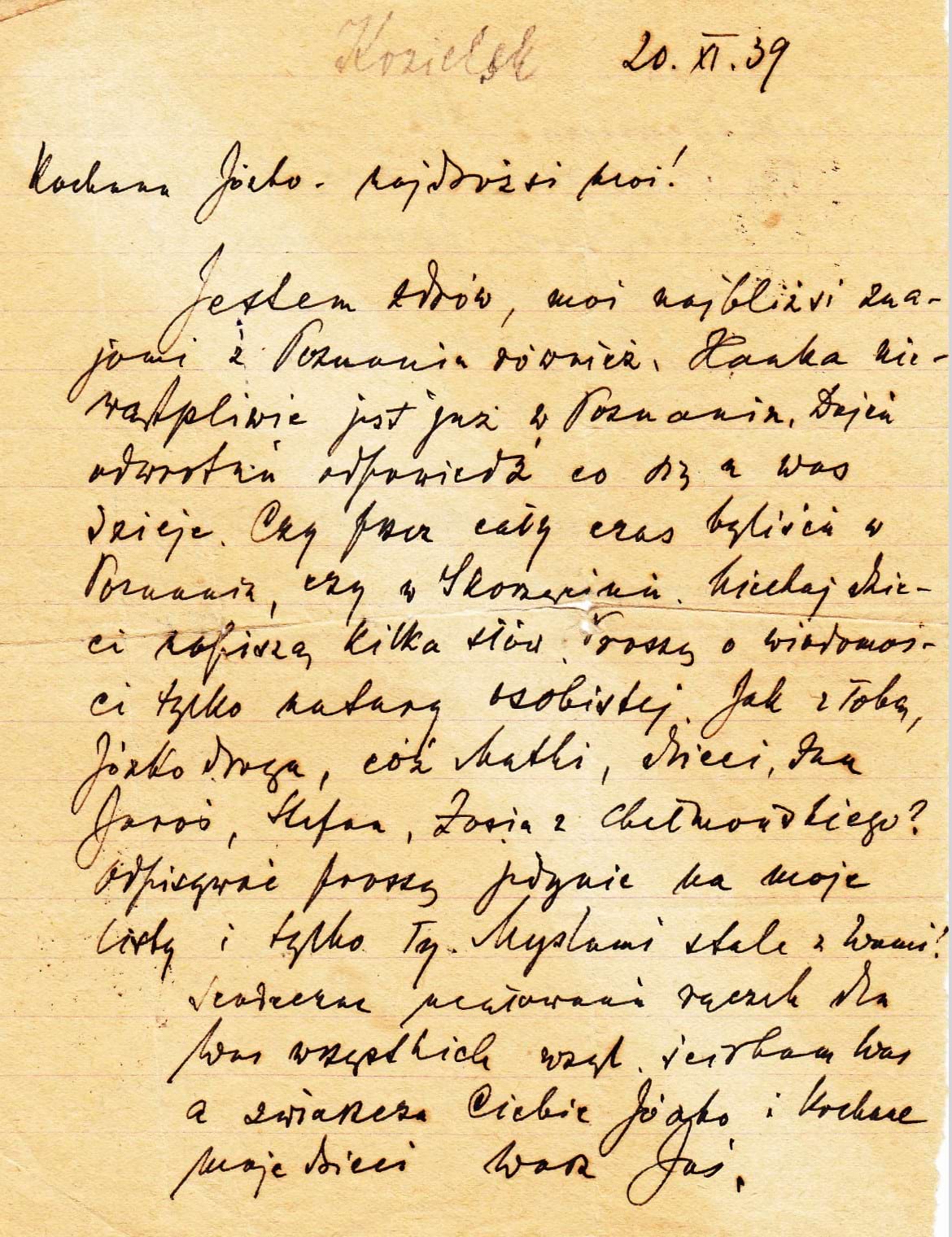 Jan Bajoński - list z Kozielska