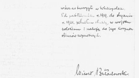 Życiorys odręczny Witolda Bałachowskiego