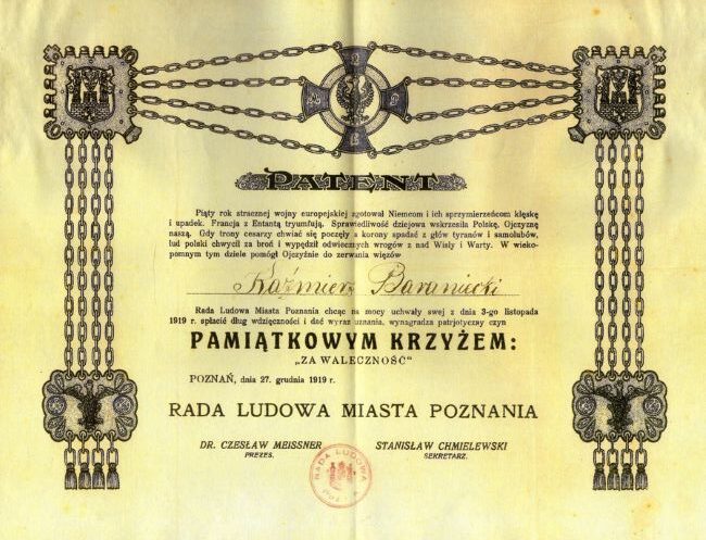 Patent Kazimierza Baranieckiego