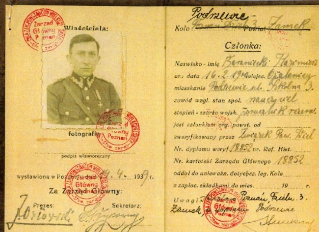Kazimierz Baraniecki - legitymacja powstańca wielkopolskiego