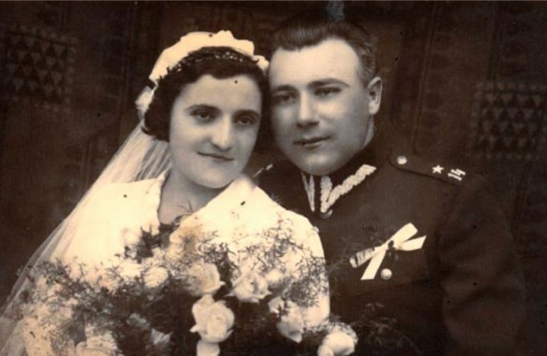 Anna i Aleksander Baranowscy w dniu ślubu 10 sierpnia 1939 roku.