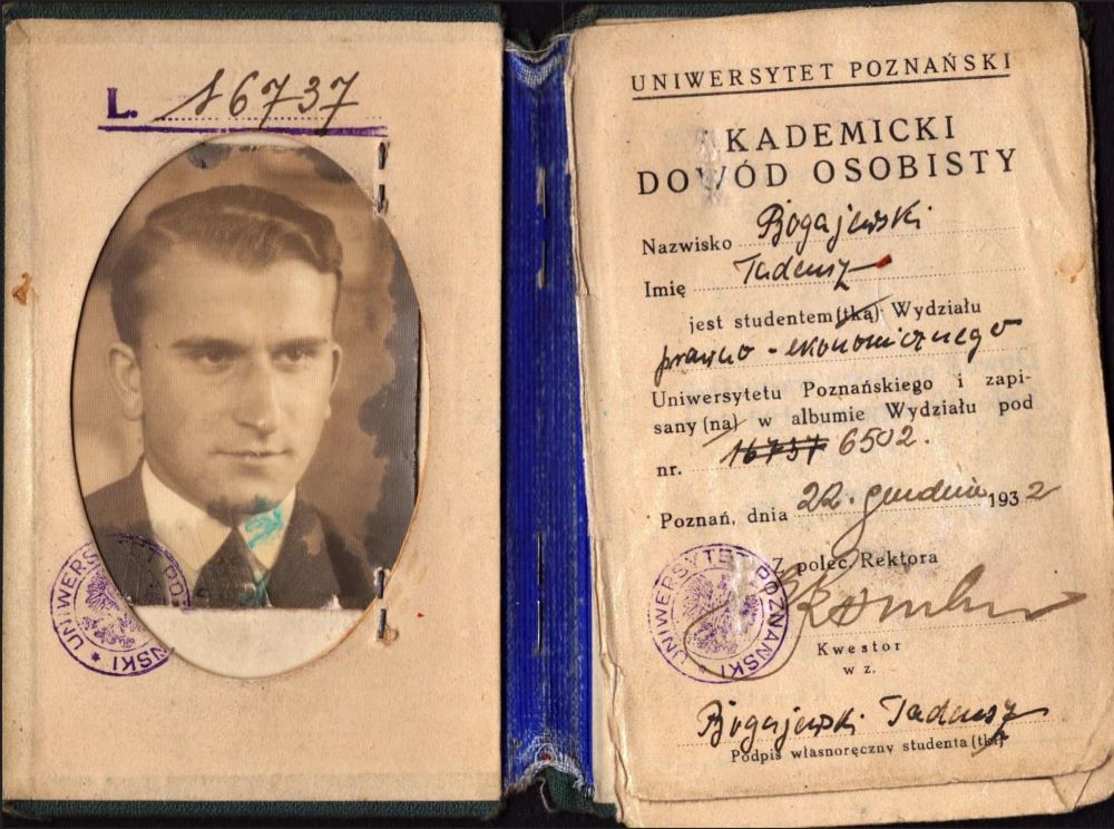Akademicki dow&oacute;d osobisty Tadeusza Bogajewskiego.