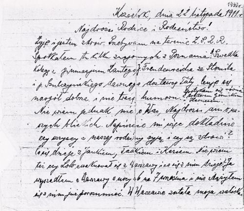 List Adama Całki z obozu w Katyniu