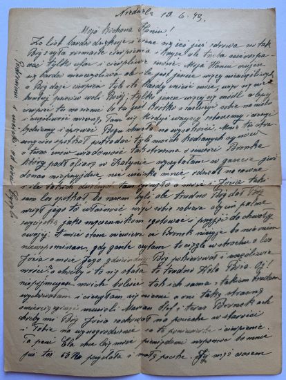 List Marii Ciosańskiej w sprawie syna Bronisława Ciosanskiego