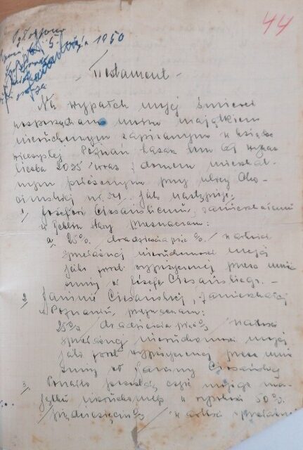 Testament Bronisława Ciosańskiego, 1