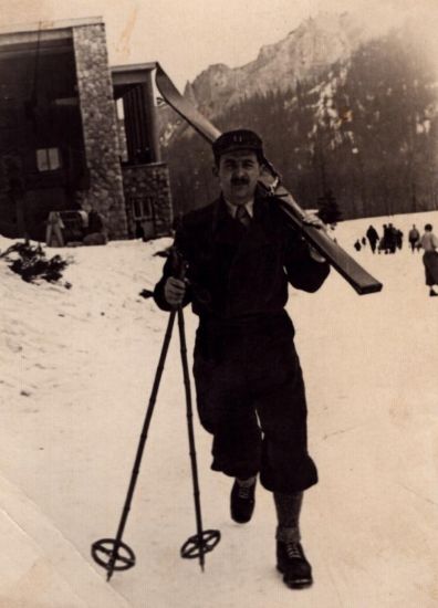 Marceli Dajewski na nartach w Zakopanem, marzec 1938 rok
