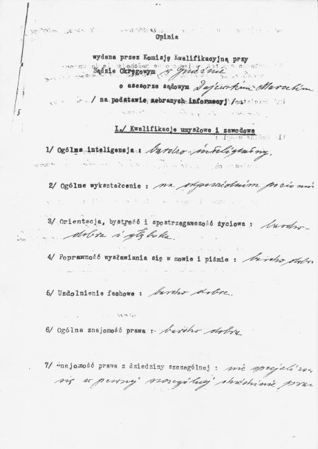 Opinia Komisji Kwalifikacyjnej Marcelego Dajewskiego