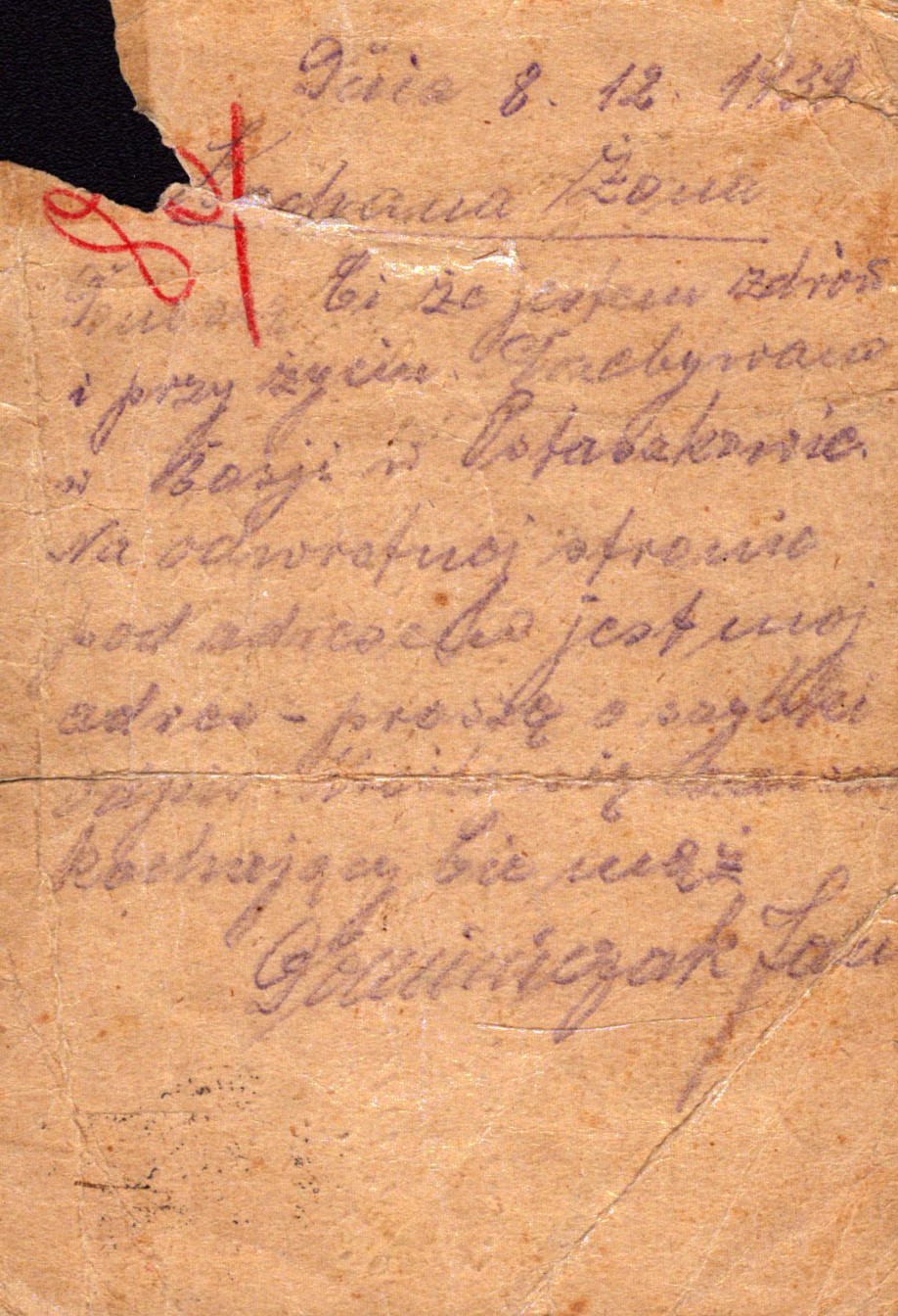 List z Ostaszkowa od Jana Dominiczaka