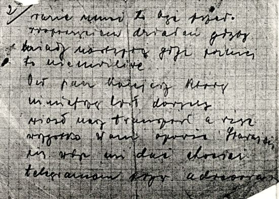 List Jana Fikusa do żony ze zgrupowania w Łodzi w sierpniu 1939 roku