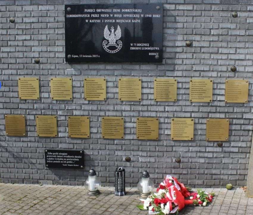 Tablica upamiętniająca ofiary zbrodni katyńskiej z Ziemi Dobrzyńskiej - Lipno