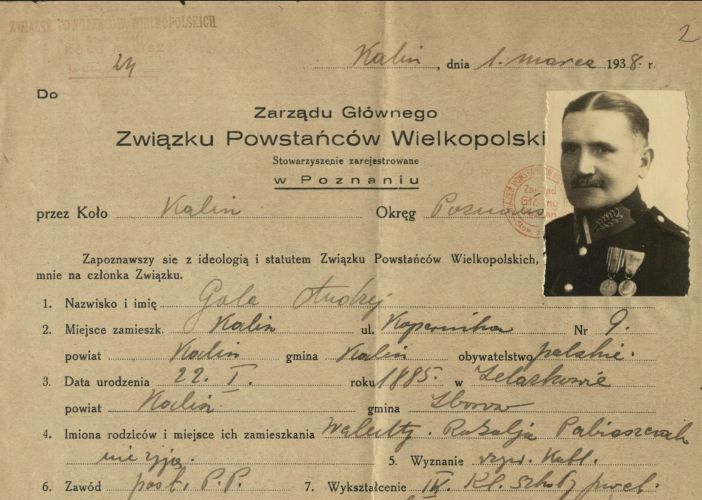 Wniosek Związku Powstańców Wielkopolskich dotyczący Andrzeja Gola.