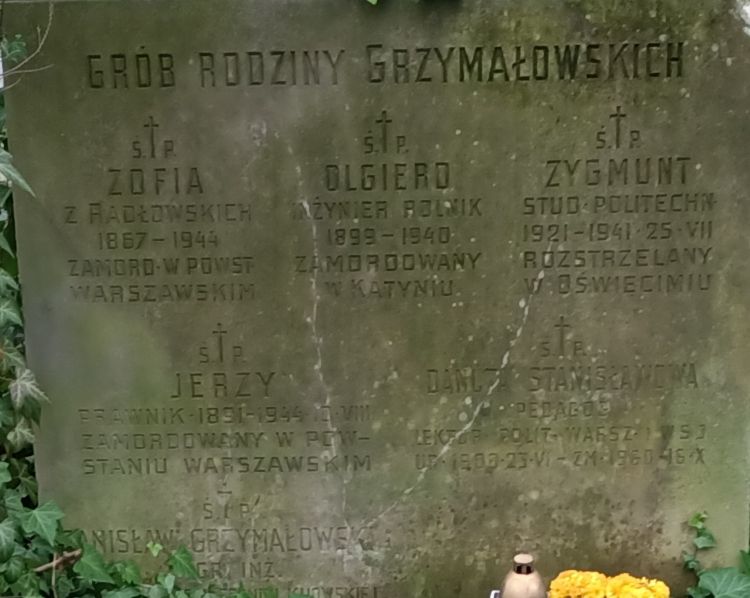 Symboliczny grobowiec Olgierda Grzymały-Grzymałowskiego na cmentarzu Powązkowskim w Warszawie.
