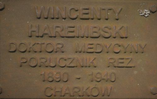 Tabliczka Wincentego Haremba na Pomniku Polskiego Państwa Podziemnego.