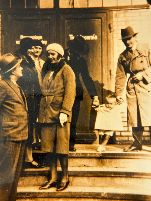 Marian Hoffman z synem i ojcem 1929 rok