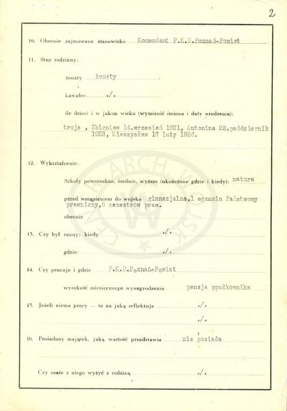 Kwestionariusz Antoni Kajetanowicz WBH