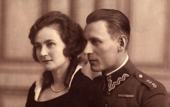 Kapitan Alojzy Korpal z żoną Eugenią. 