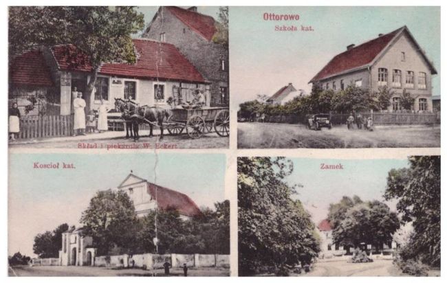 Otorowo w gminie Szamotuły, w kt&oacute;rym pracował kierownik Antoni Kruś;
 skład i piekarnia, szkoła katolicka, kości&oacute;ł katolicki i zamek. 