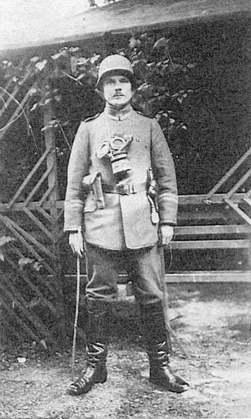 Wacław Leitgeber w mundurze niemieckim w trakcie I wojny światowej. 