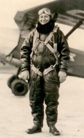 Janina Lewandowska. Lotnisko Ławica Poznań, 1936 rok. 