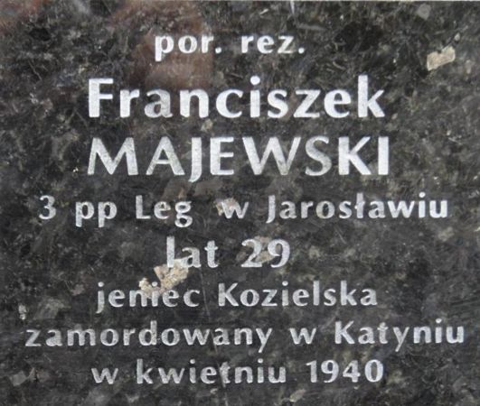 Tablica Franciszka Majewskiego na Cmentarzu Grabiszyńskim we Wrocławiu.