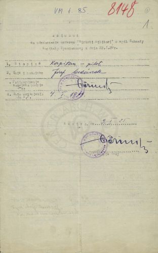 Wniosek o order Virtuti Militari dla J&oacute;zefa Mańczaka