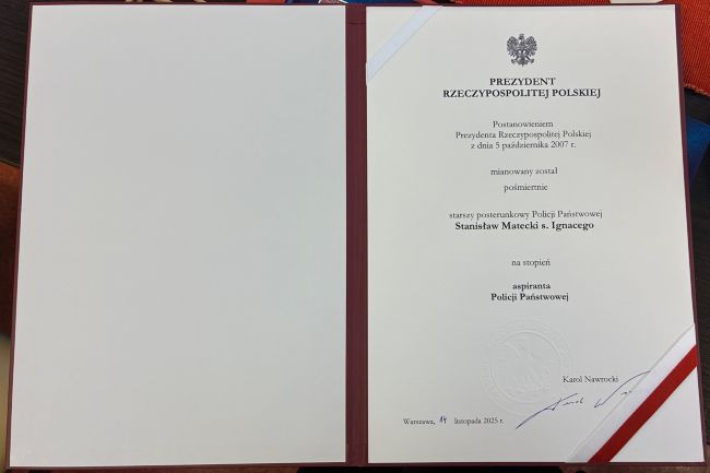 Akt nadania Stanisław Matecki