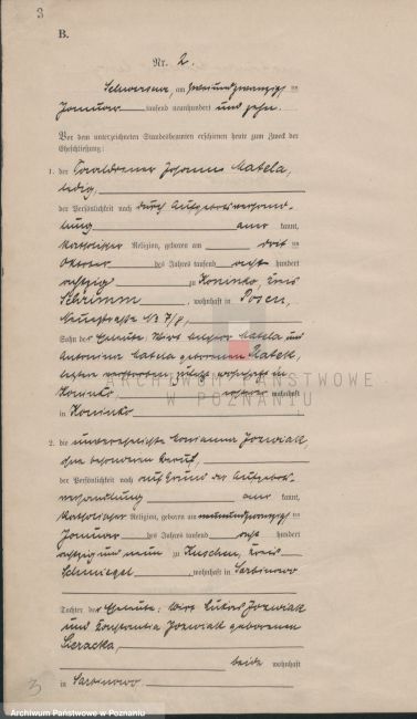 Akt ślubu Jana Mateli i Marianny J&oacute;źwiak