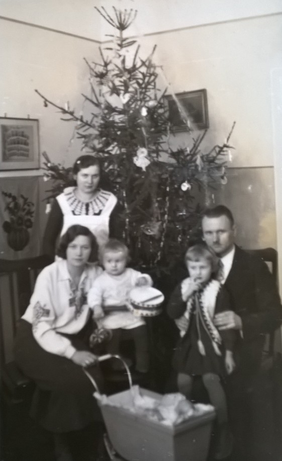 Stefan Mazur z rodziną Boże Narodzenie 1936 rok