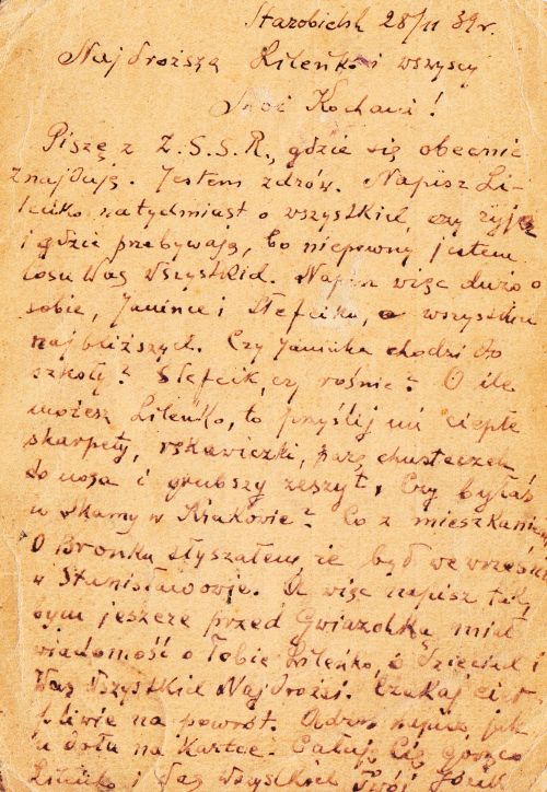 List ze Starobielska od Stefana Mazura.