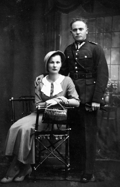 Podporucznik Roman Meissner z żoną Mirosławą.