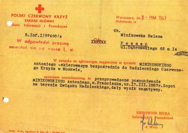 Poszukiwania Antoniego Minikowskiego przez PCK