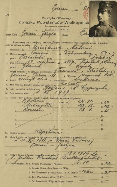 Minikowski Antoni kwestionariusz