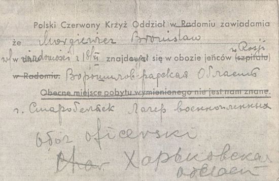 Bronisław Morgiewicz list z PCK