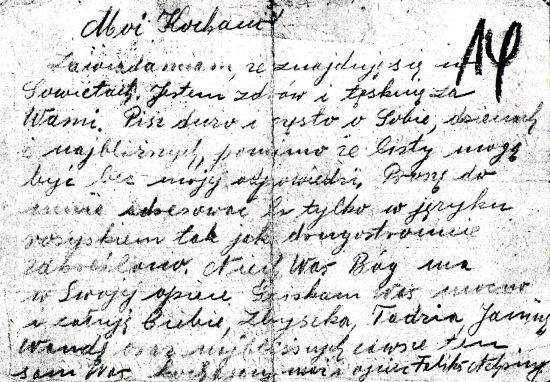 List ze Starobielska od Feliksa Nehringa.