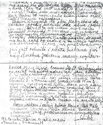 List z Kozielska od Witolda Nowaka do rodziny.