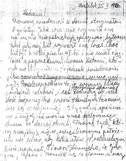 List Witolda Nowaka z obozu w Kozielsku.