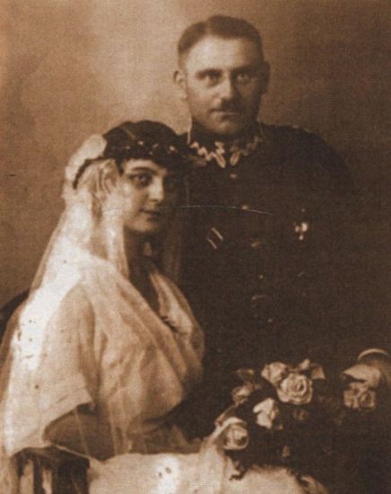 Kazimierz Piasecki i Zofia Walter w dniu ślubu, Poznań 1920 rok