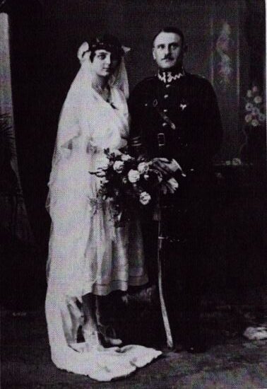 Kazimierz Piasecki i Zofia Walter w dniu ślubu, Poznań 1920 rok