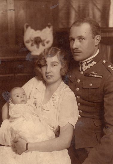 Piotr Piniński z żoną Lia i c&oacute;rką Marią, 1931 rok