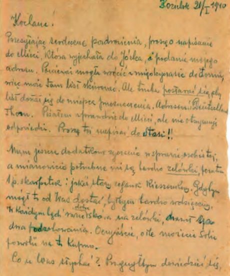 List Władysława Polakowskiego do szwagierek, Ali i Luni Dąbrowskich,
z obozu w Kozielsku.