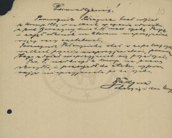 Świadectwo dotyczące wniosku Virtuti Militari Stanisława Połczyńskiego