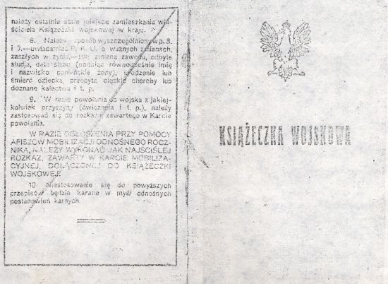 Potasiński Stanisław - książeczka wojskowa