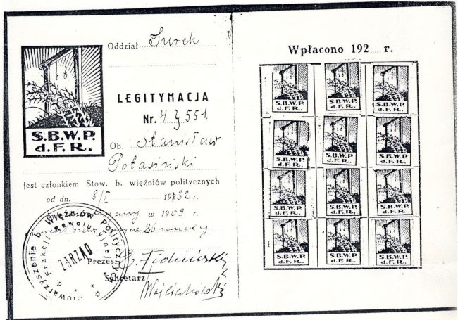 Legitymacja Stanisław Potasiński