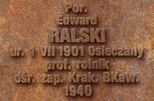Tabliczka cmentarna Edward Ralski