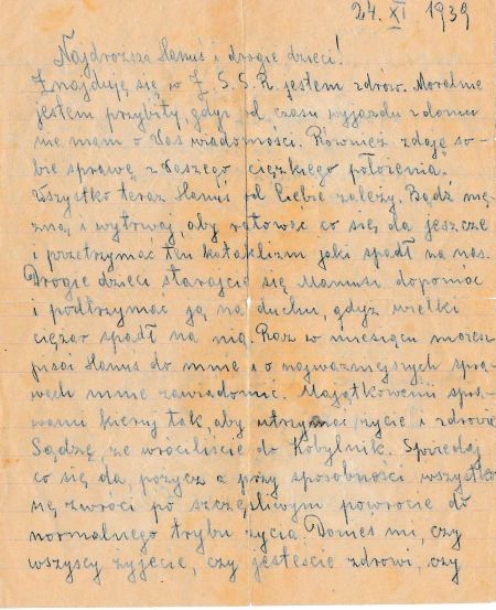 List J&oacute;zefa Rejdycha z Katynia.