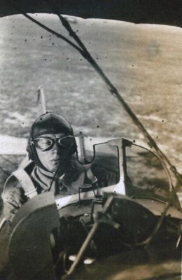 Jan Rejecki podczas lotu.