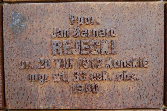 Tabliczka cmentarna Jana Rejeckiego