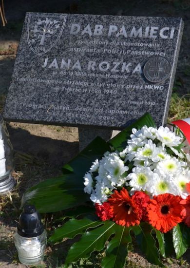 Jan Rożek tablica pamięci dębu